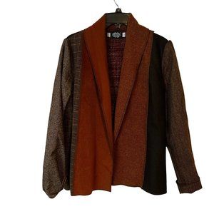 Cameleon Open Blazer Wool Blend Womens Medium Multicolor USA Made VINTAGE